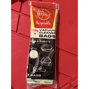 DVC Brand Type H Vacuum Bags Hoover Celebrity Cleaners 3 Pack Unopened USA